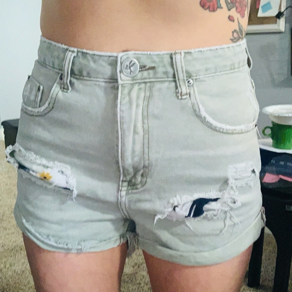 One Teaspoon Bandits High Waisted Jean Shorts